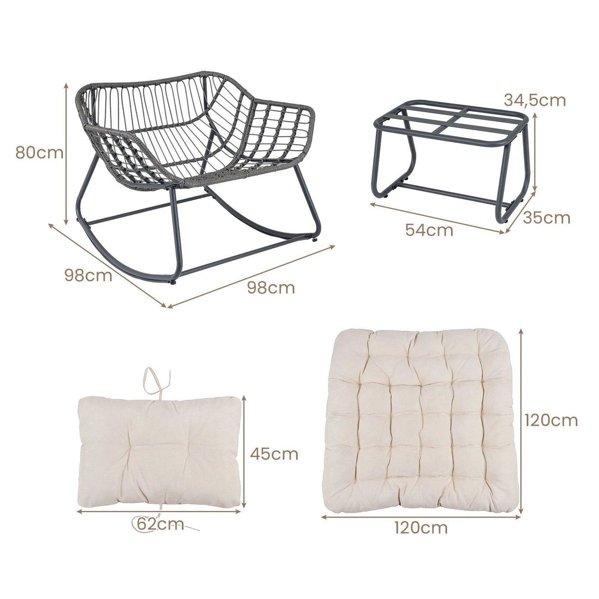 Sillón con reposapiés - NP13189MS - COSTWAY - Imagen 2