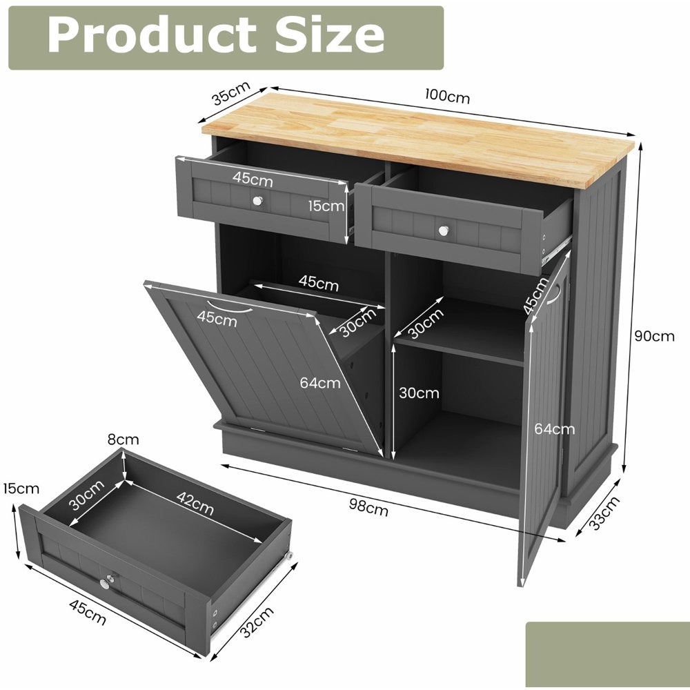 Armario de Cocina - KC57219GR - COSTWAY - Imagen 2