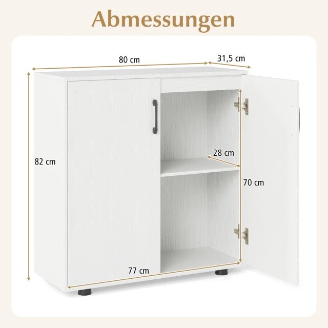 Armario lateral - JV12602WH - COSTWAY - Imagen 2