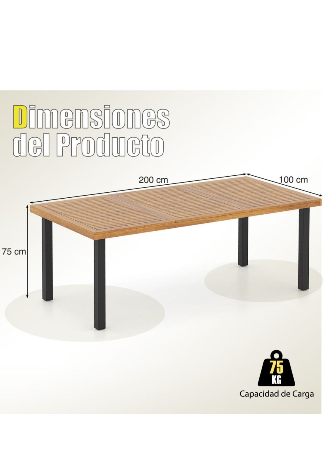 Mesa de Comedor - HW76007 - COSTWAY - Imagen 2