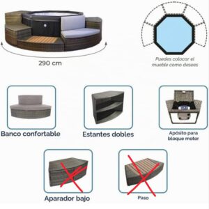 NETSPA SP-OCT165/MOB2 Muebles - 4 a 6 plazas