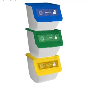 DRW Set 3 Cubos Basura Reciclaje apilables