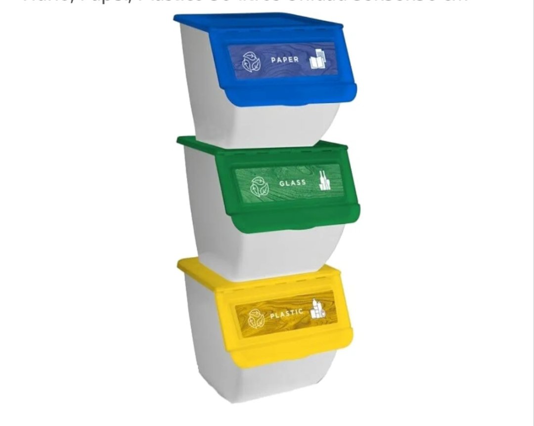DRW Set 3 Cubos Basura Reciclaje apilables