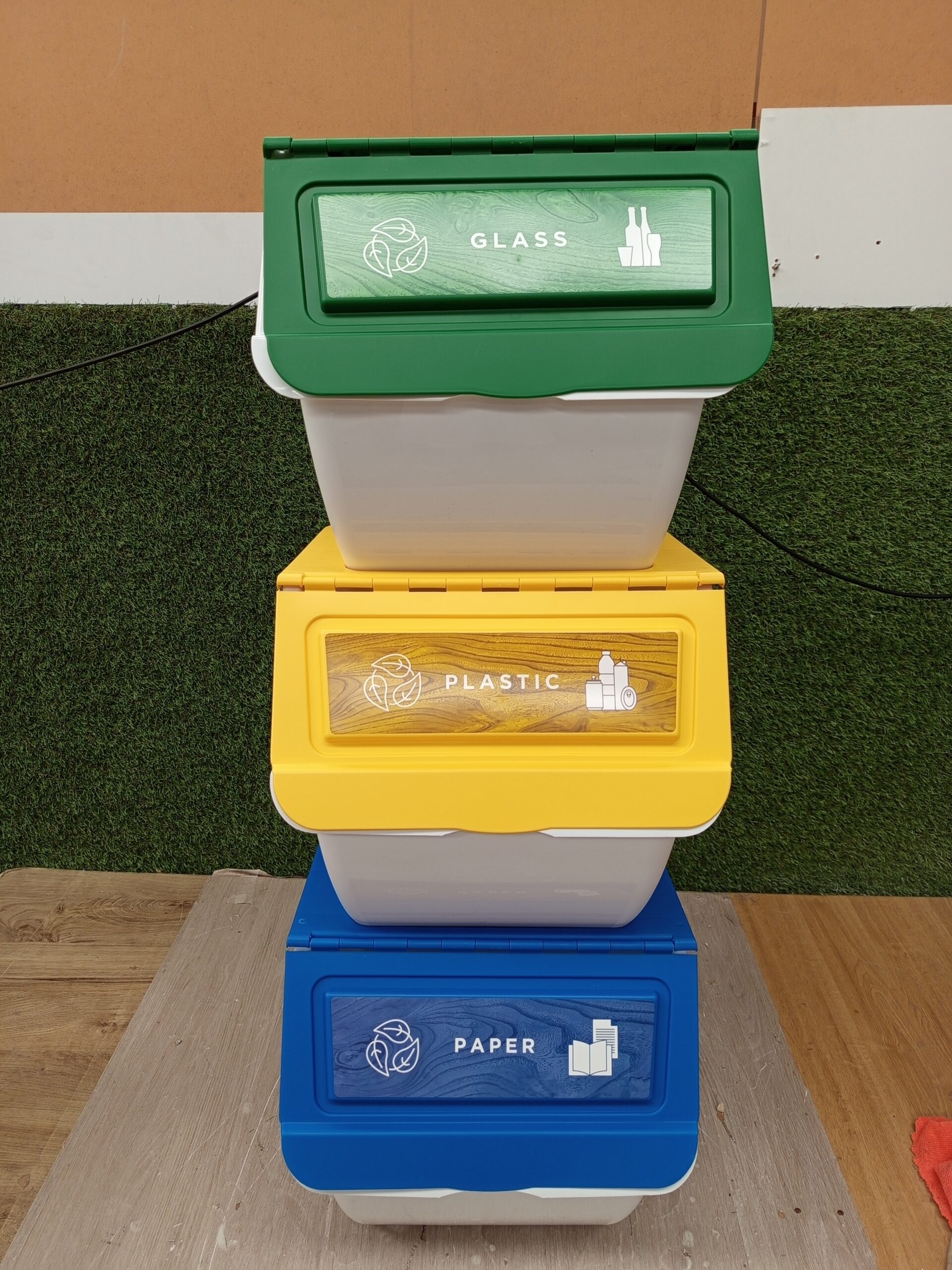 DRW Set 3 Cubos Basura Reciclaje apilables - Imagen 7