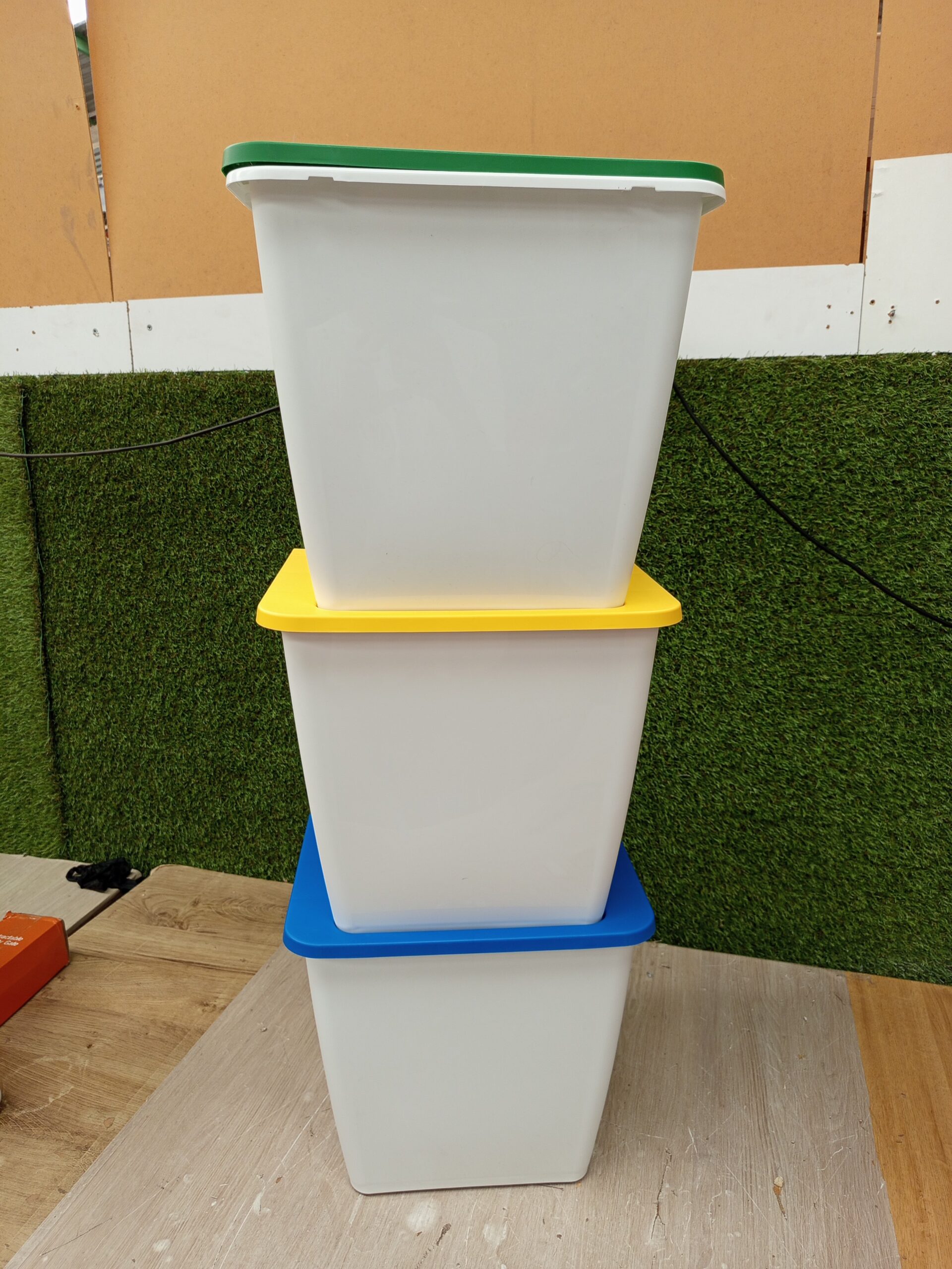 DRW Set 3 Cubos Basura Reciclaje apilables - Imagen 4