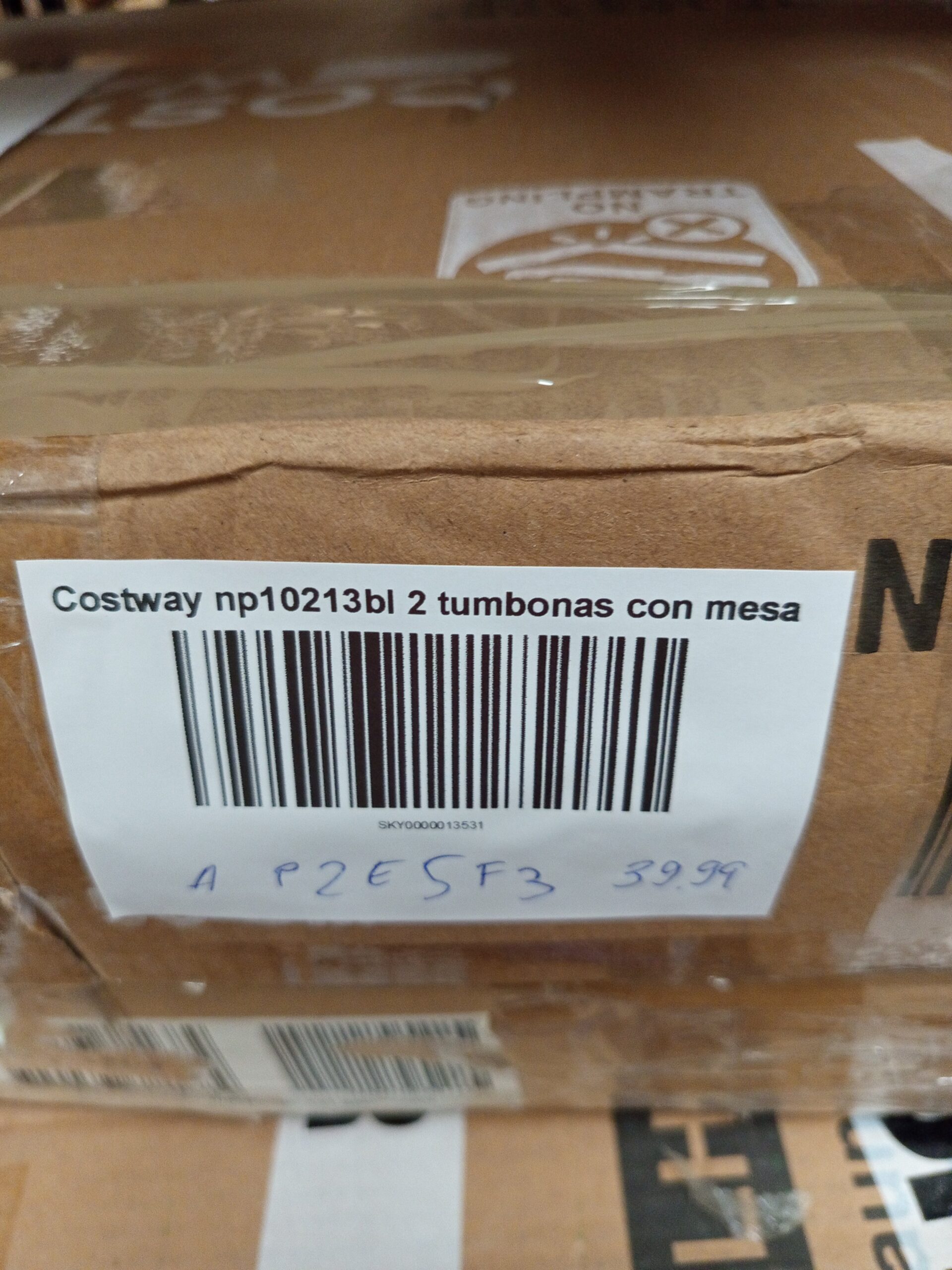 Costway Set de 2 Tumbonas Plegables y Mesa - Imagen 2
