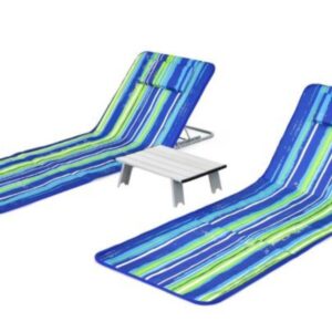 Costway Set de 2 Tumbonas Plegables y Mesa