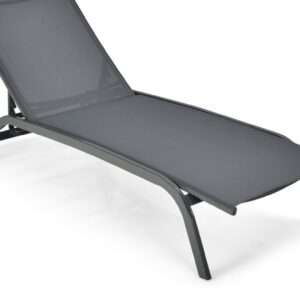 Tumbona ajustable gris Costway