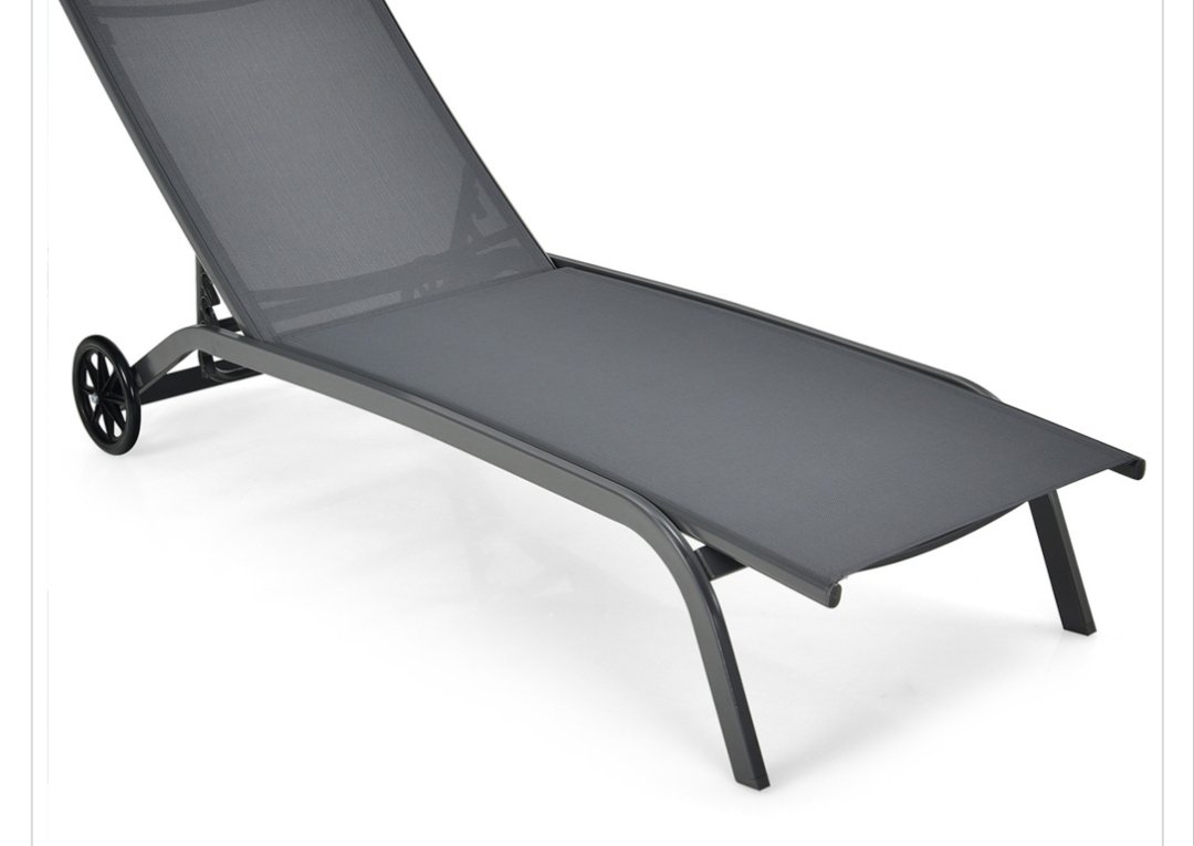 Tumbona ajustable gris Costway