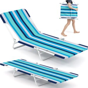 Costway Tumbona reclinable de playa de 2 piezas