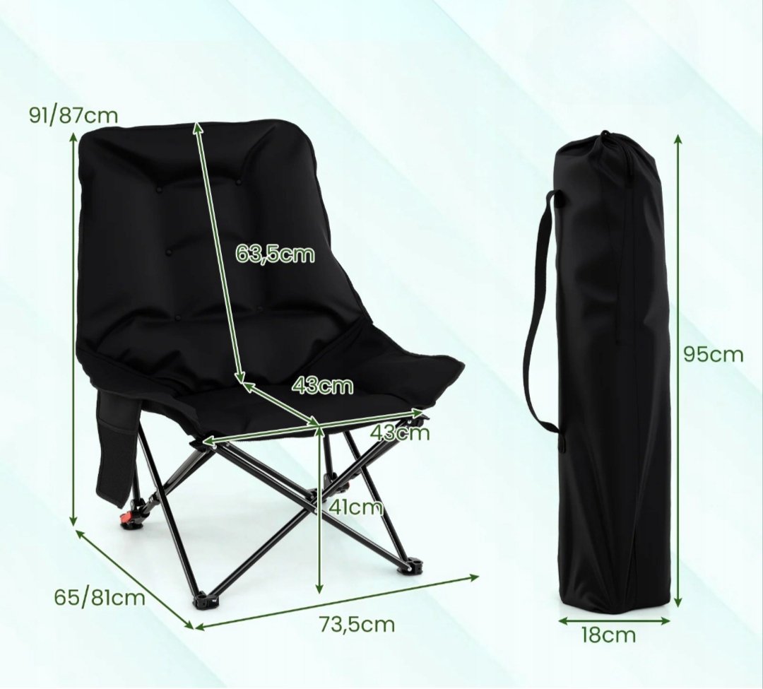 Costway Silla de camping plegable con respaldo ajustable - Imagen 2