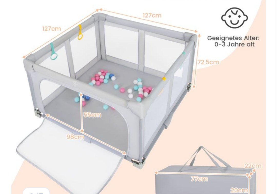 Costway Parque infantil plegable con pelotas - Imagen 2