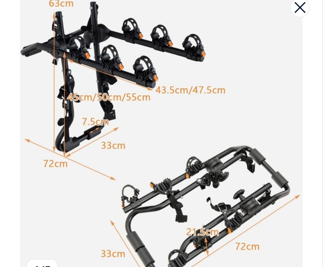 Costway Portabicicletas para 3 bicicletas - Imagen 2