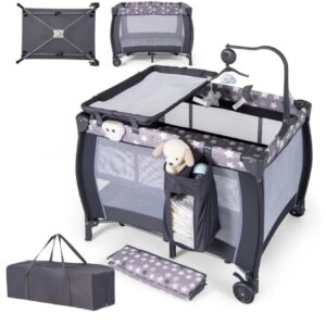 Cuna plegable 3 en 1 COSTWAY