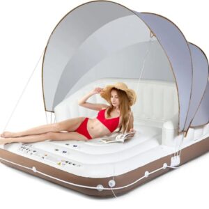 COSTWAY Isla Hinchable con Toldo para 2 Personas