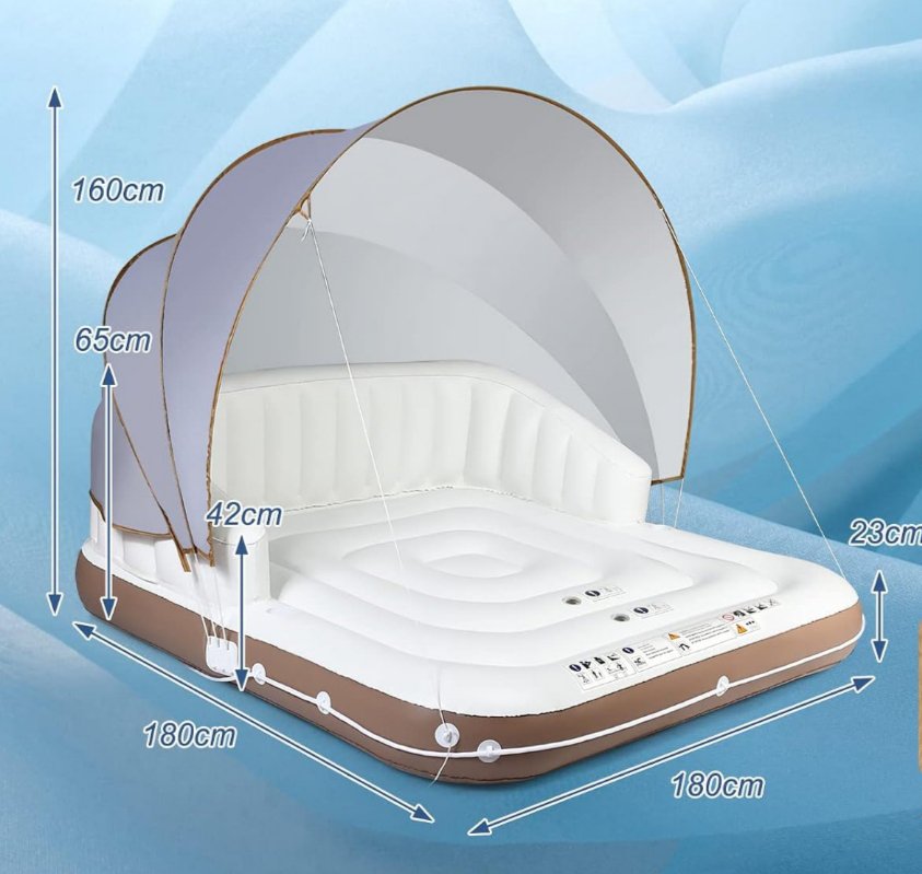 COSTWAY Isla Hinchable con Toldo para 2 Personas - Imagen 2