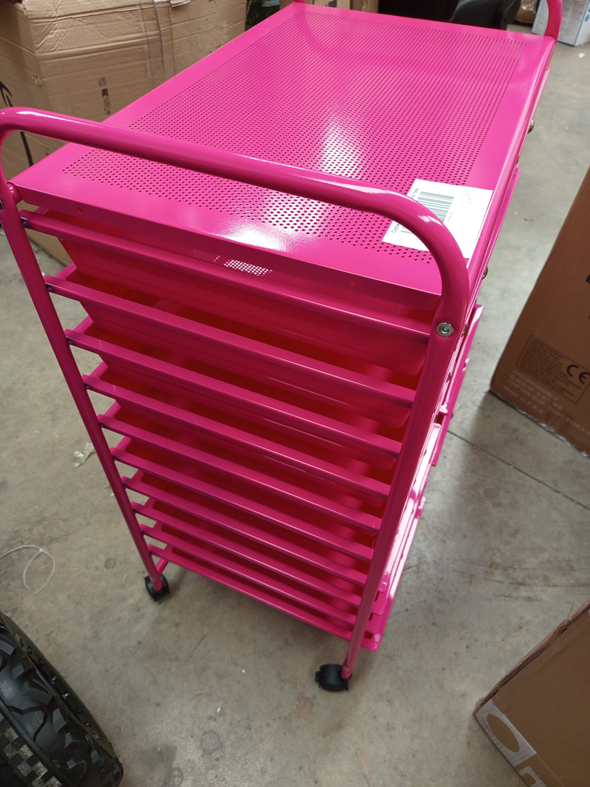 Costway Carrito de almacenamiento móvil con ruedas de 15 cajones - Imagen 7