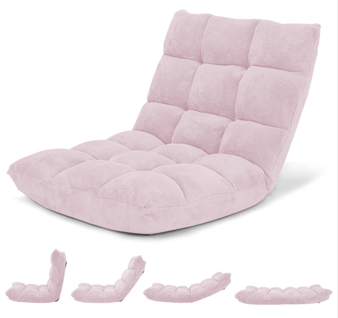 Costway Silla de piso acolchada y ajustable