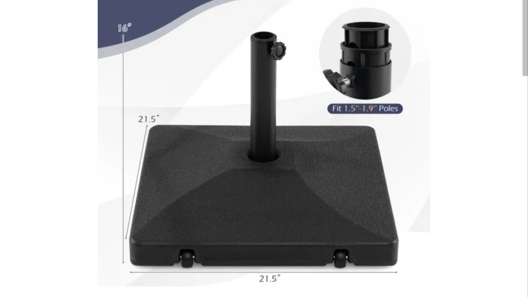 Costway Base de paraguas rellenable de 90 LBS