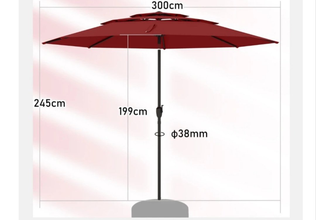 Costway Sombrilla de patio ventilada de 3 niveles - Imagen 2
