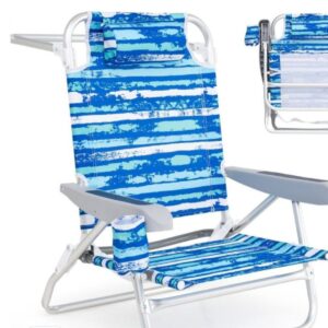 Costway Juego de 2 sillas de playa plegables reclinables