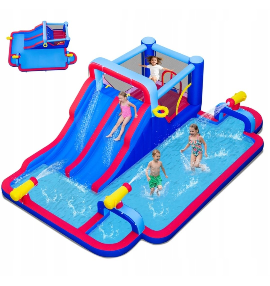 Costway Parque acuático hinchable / Zona de juegos con tobogán..