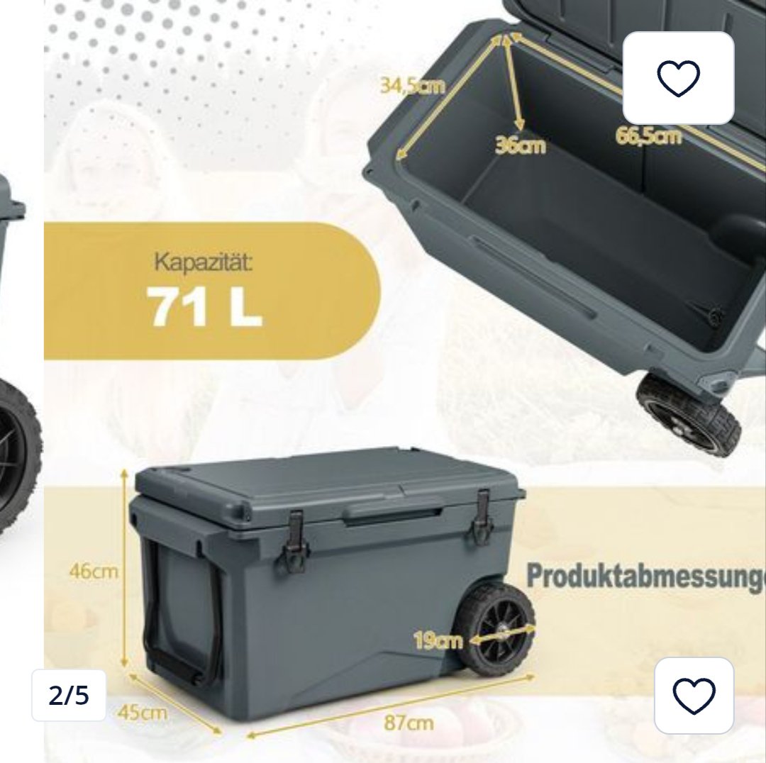 Costway Caja aislante de 71 litros con abridor de botellas - Imagen 2