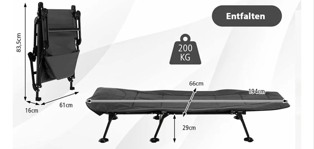 Costway Cama de pesca. - Imagen 2