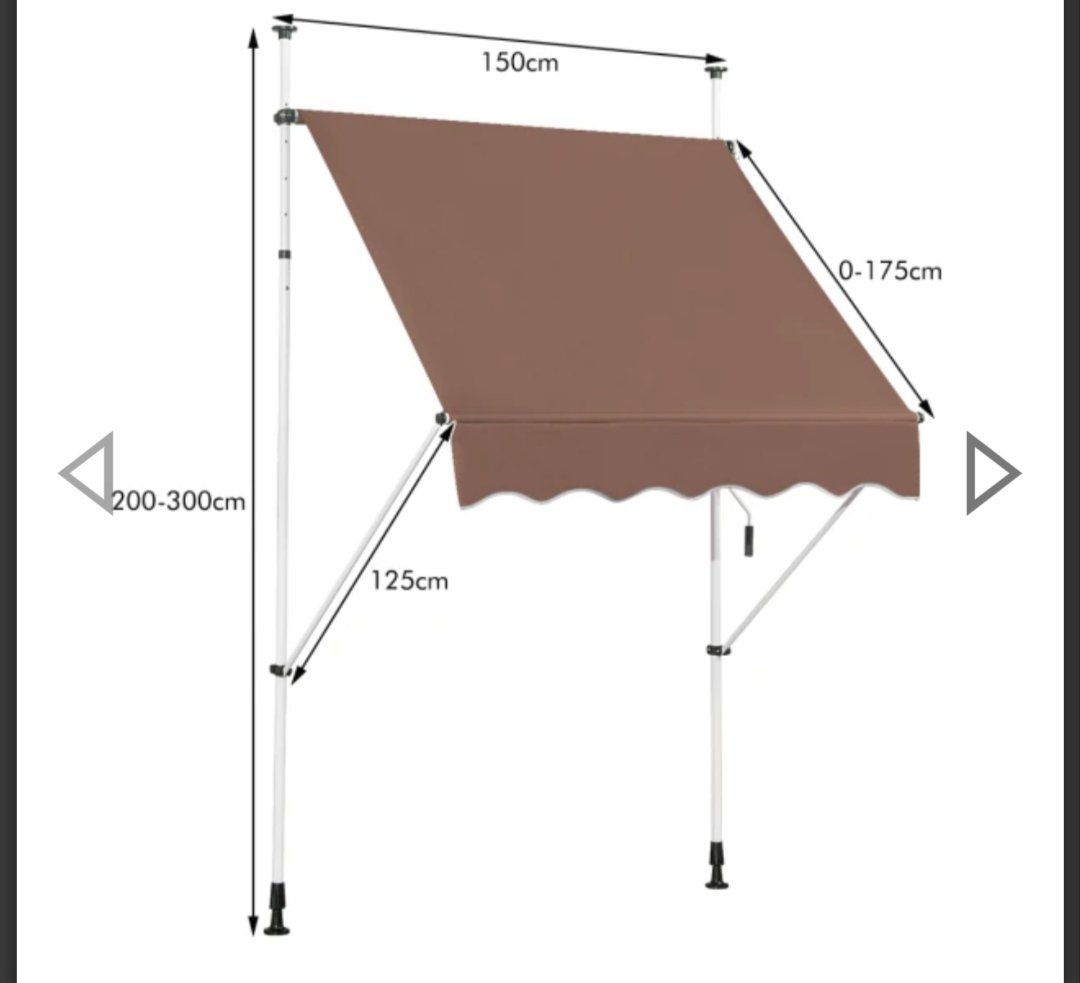 Costway Toldo ajustable para balcón - Imagen 2