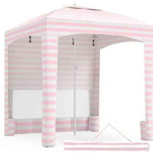 Costway carpa de playa rosa.