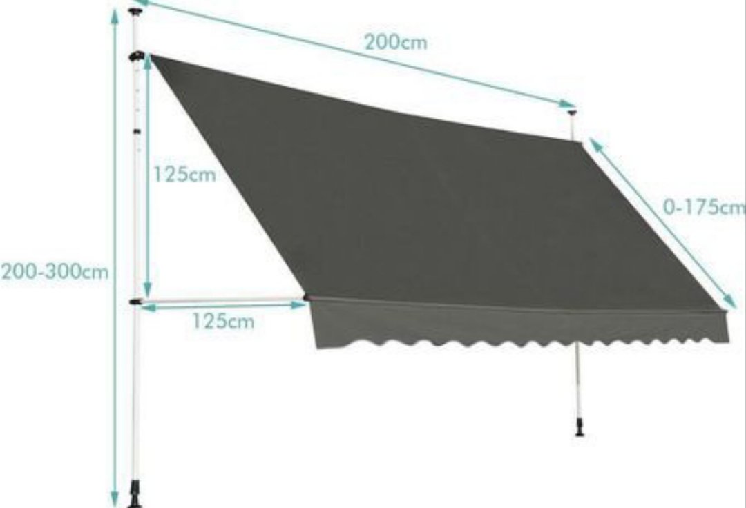 Costway Toldo para balcón 200x125cm - Imagen 2