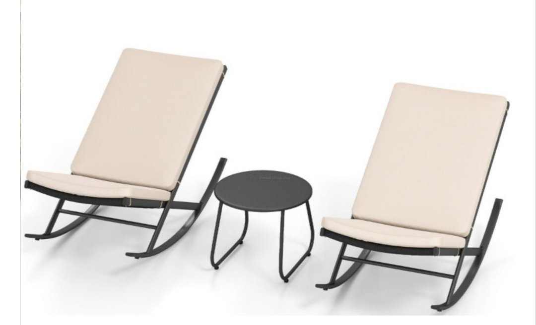 Costway Conjunto de muebles de jardín con 2 mecedoras