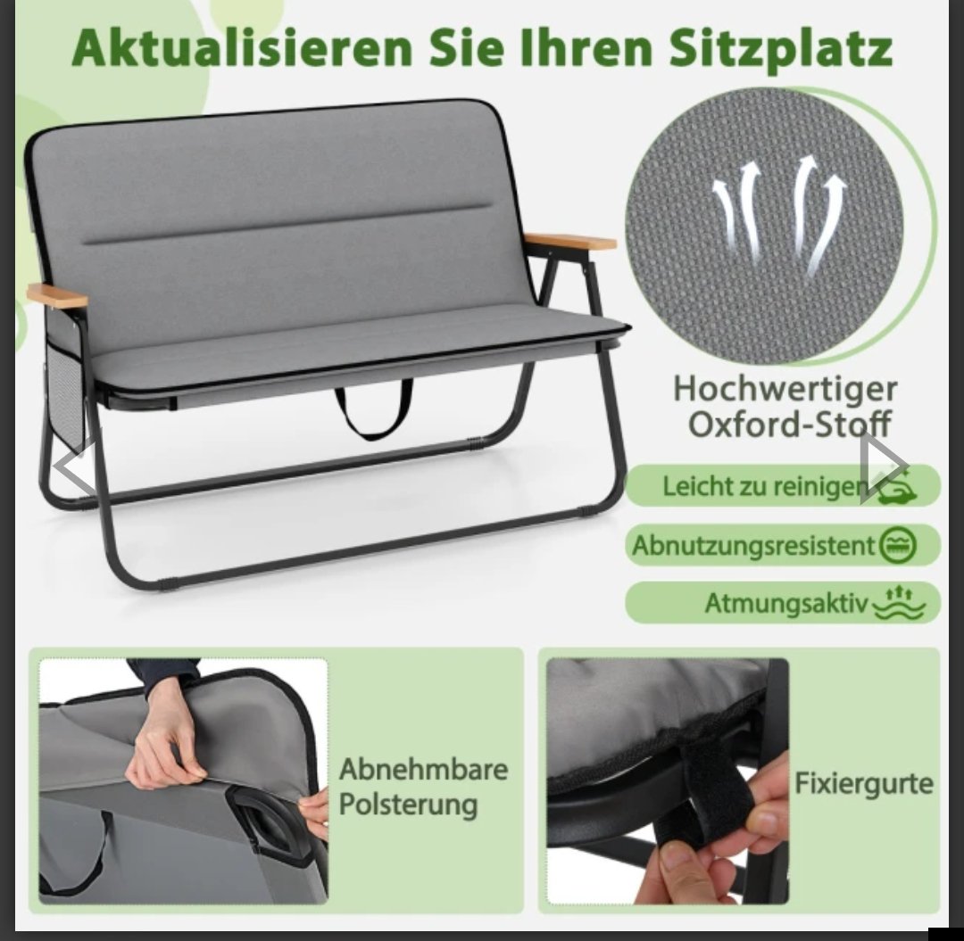 COSTWAY NP11905GR SILLA DE CAMPING PLEGABLE - Imagen 2