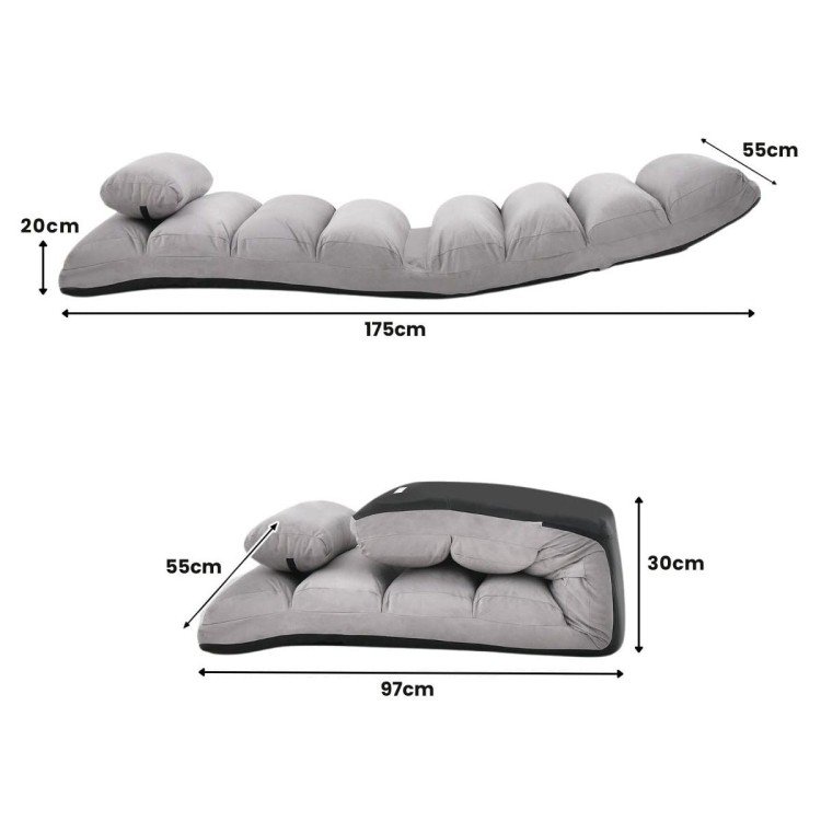 SILLON PLEGABLE DE SUELO COSTWAY HW53981GR - Imagen 2