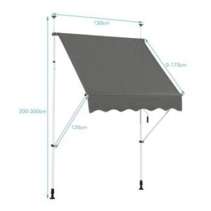 TOLDO RETRACTIL DE 150cm COSTWAY OP70318GR