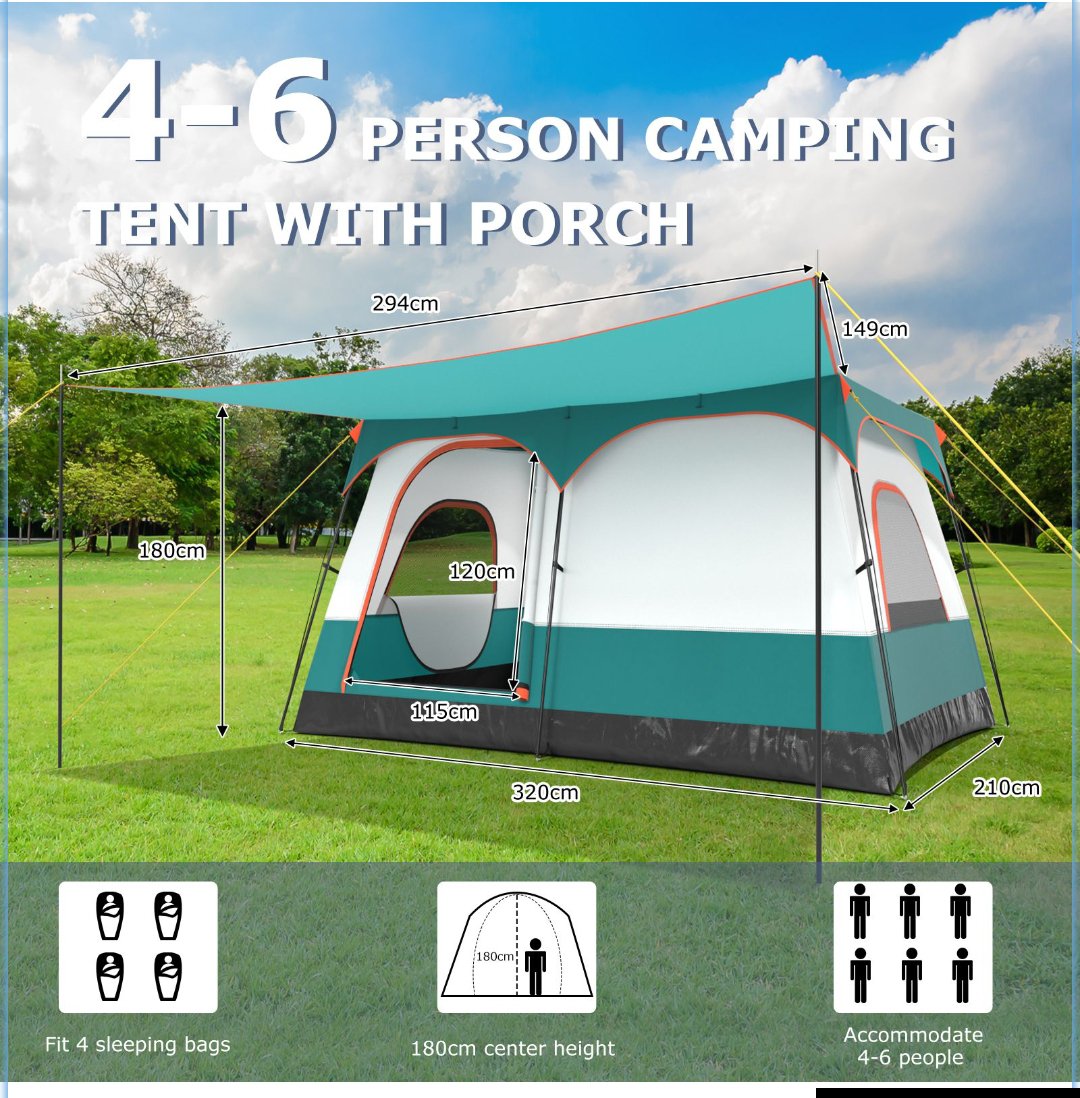 TIENDA DE CAMPAÑA COSTWAY NP12016GN - Imagen 2