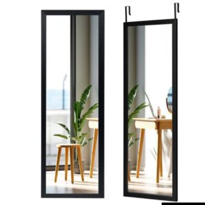 Espejo de pared rectangular con marco negro COSTWAY HW66332BK