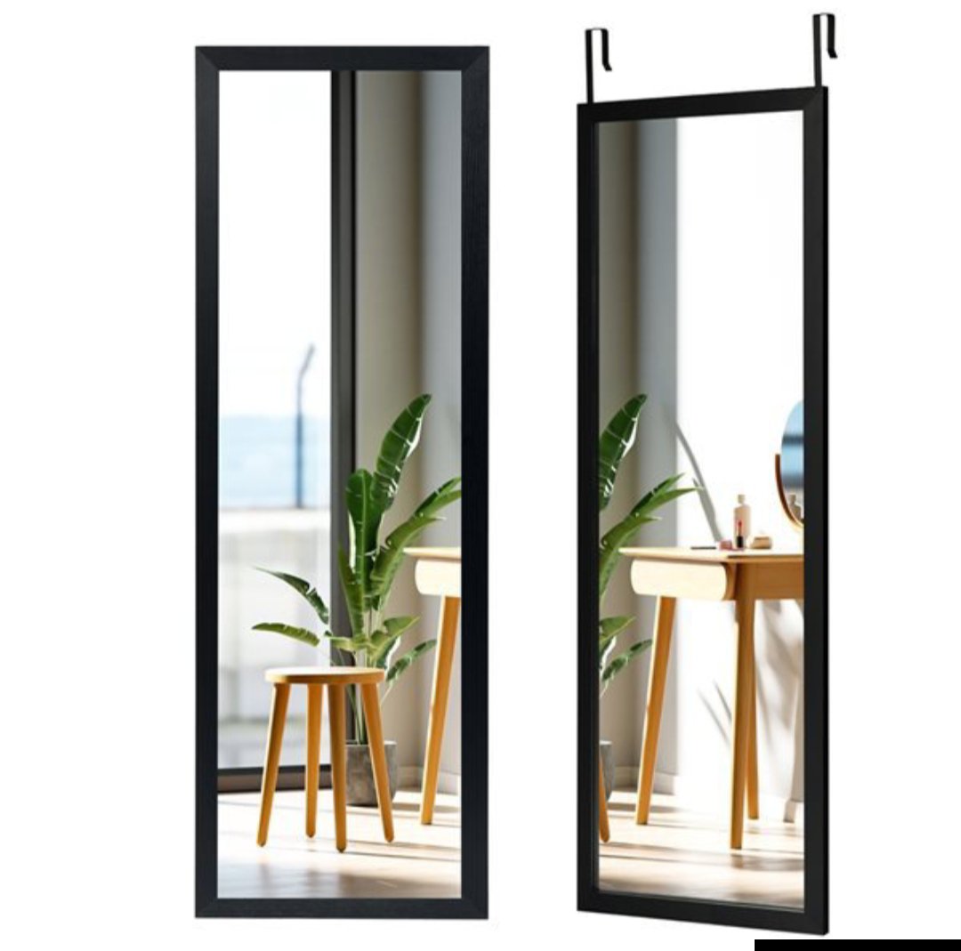 Espejo de pared rectangular con marco negro COSTWAY HW66332BK