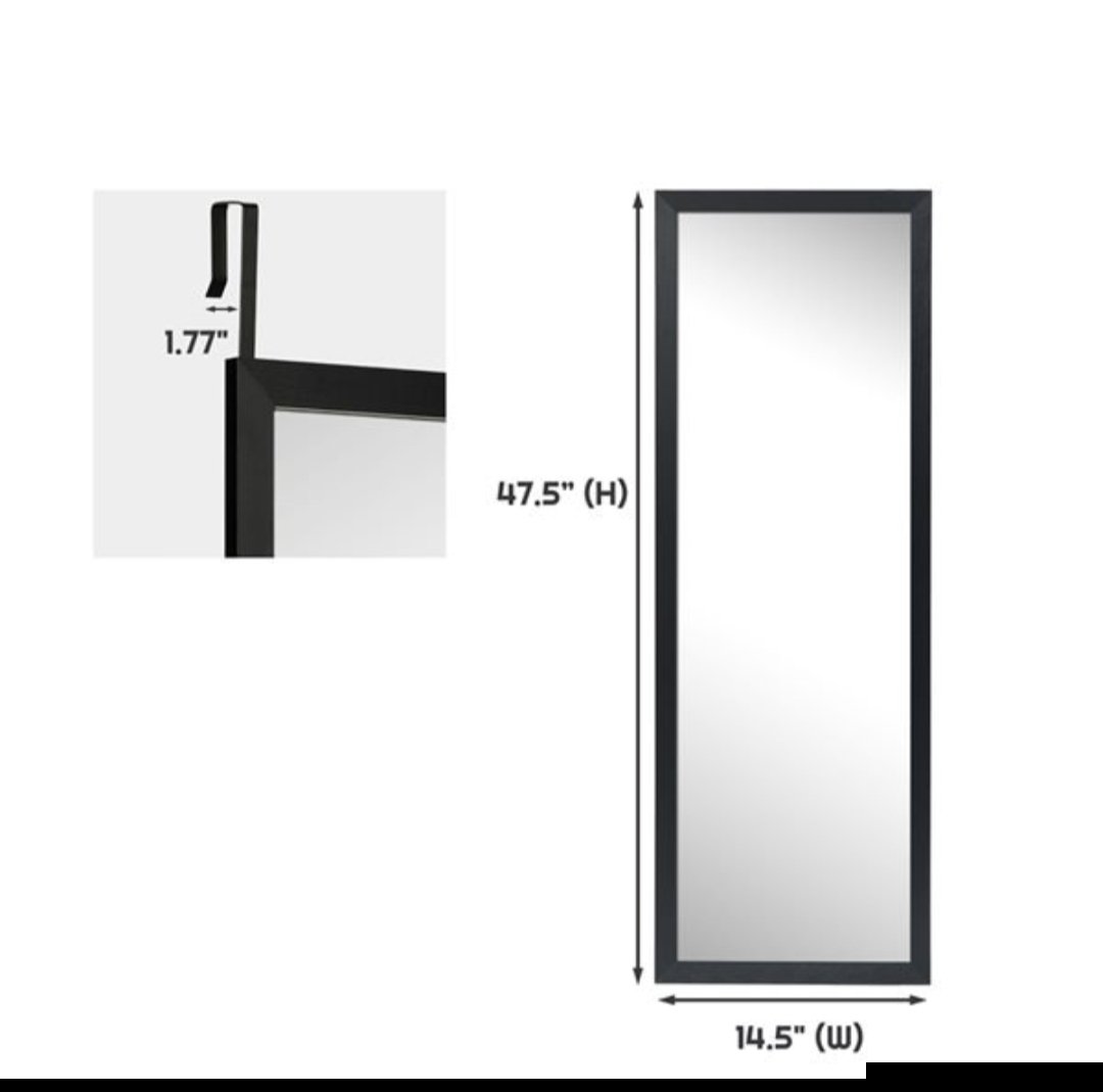 Espejo de pared rectangular con marco negro COSTWAY HW66332BK - Imagen 2