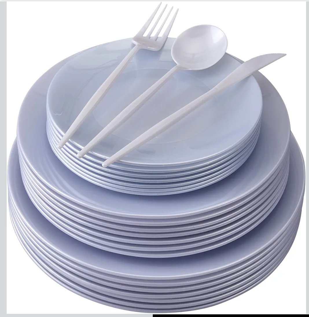 JUEGO DE PLATOS Y COBIERTOS DESECHABLES