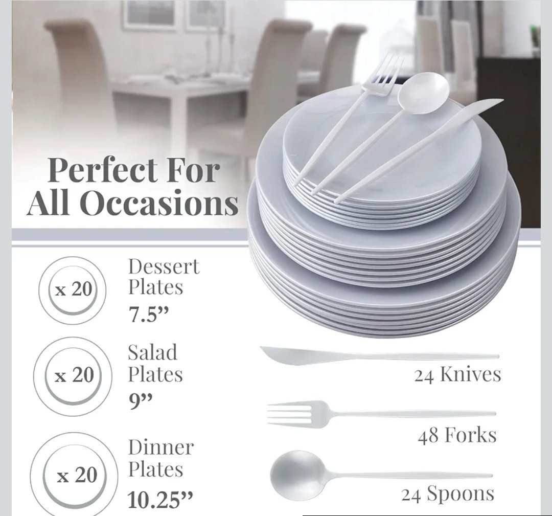 JUEGO DE PLATOS Y COBIERTOS DESECHABLES - Imagen 2