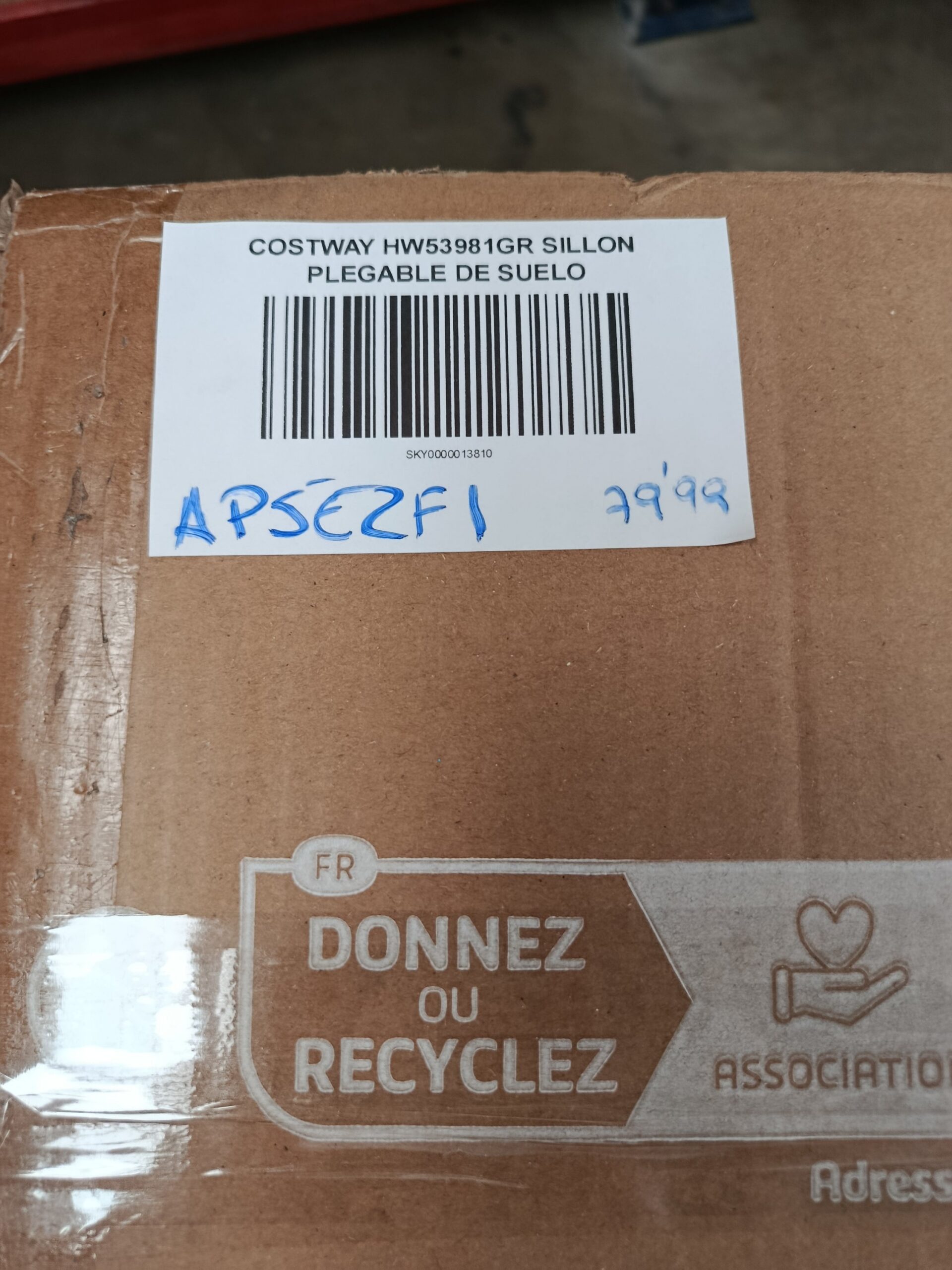 SILLON PLEGABLE DE SUELO COSTWAY HW53981GR - Imagen 8