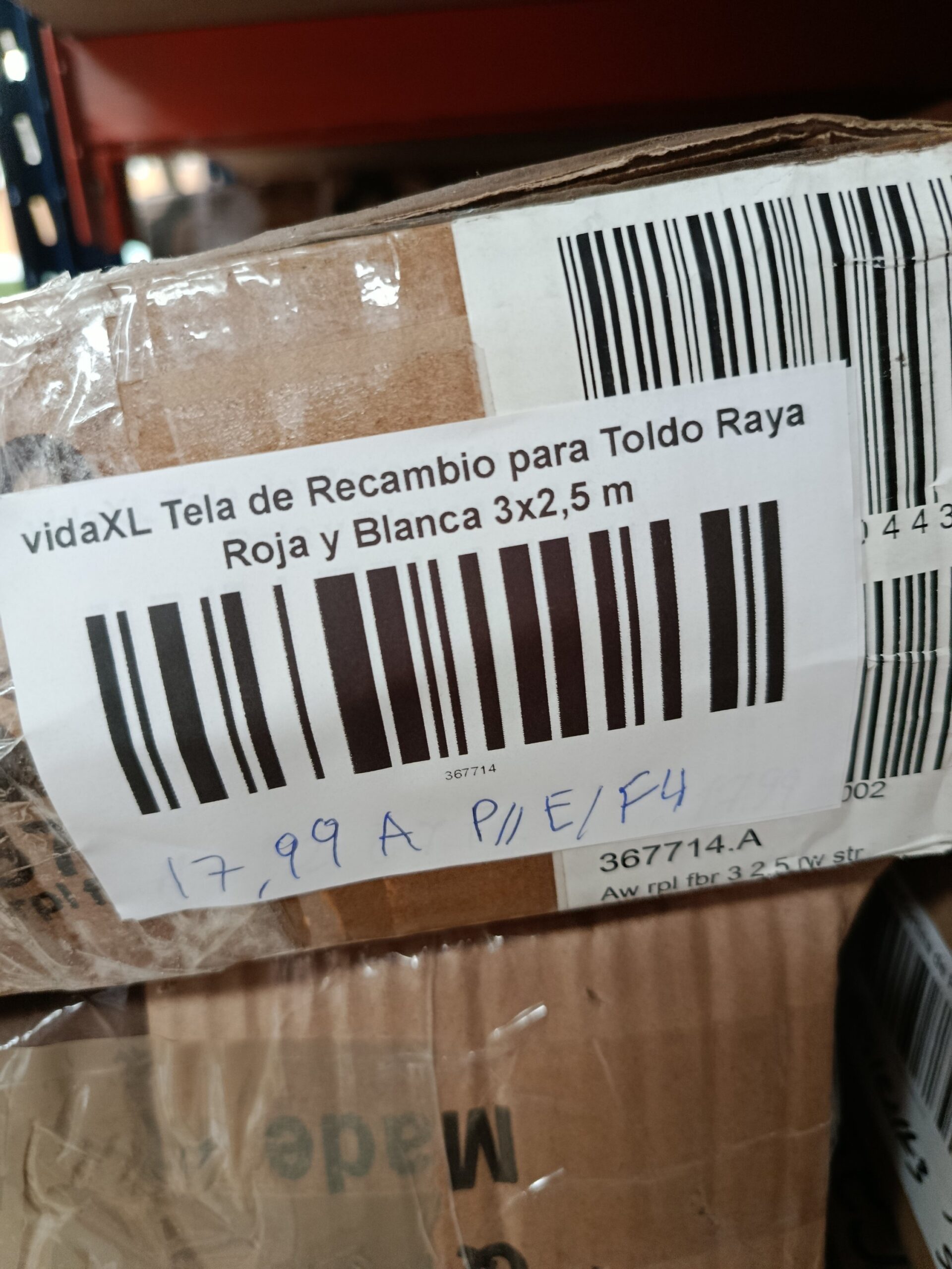 vidaXL Tela de Repuesto para toldo Rojo y Blanco - Imagen 8