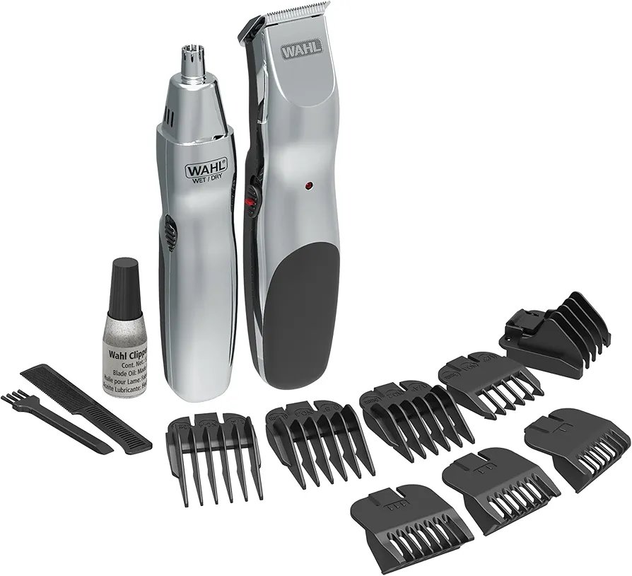Wahl Groomsman Set de recortador inalámbrico para barba y nariz