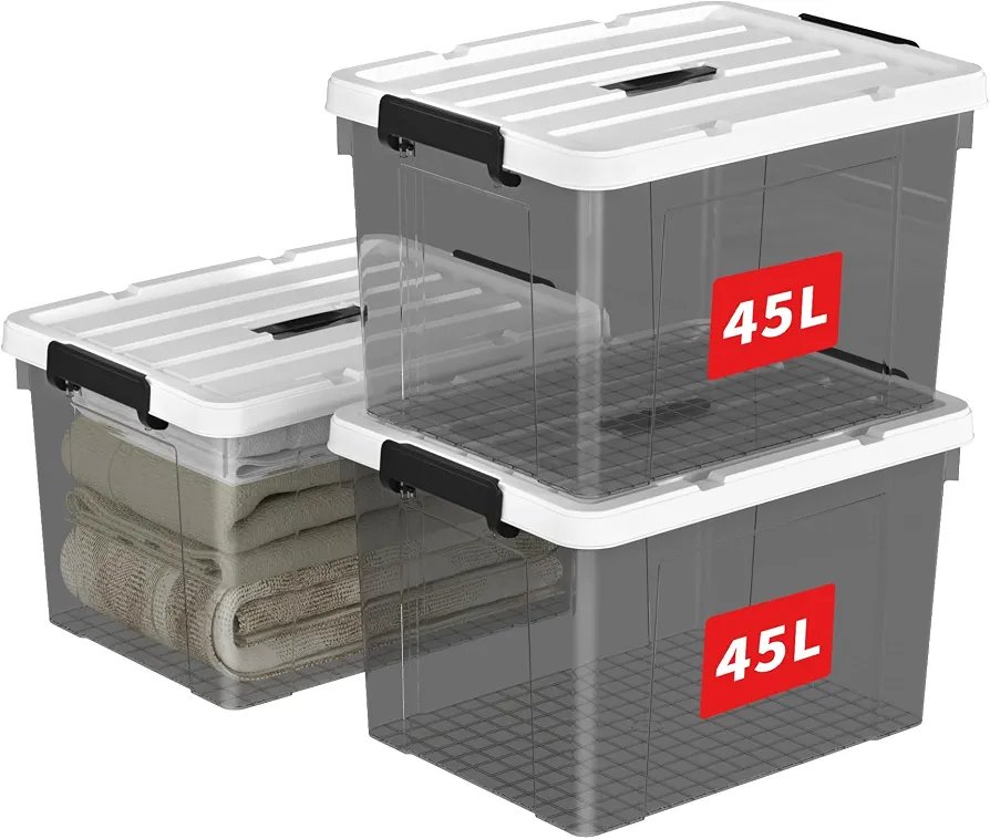 Cetomo 45L*3 Cajas de
almacenamiento de plástico