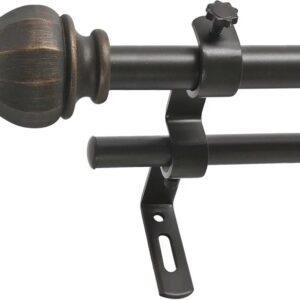 Decopolitan Facet Ball Juego de Barra de Cortina Doble