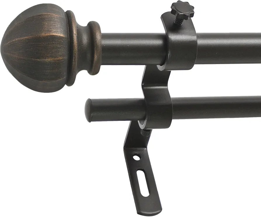 Decopolitan Facet Ball Juego de Barra de Cortina Doble