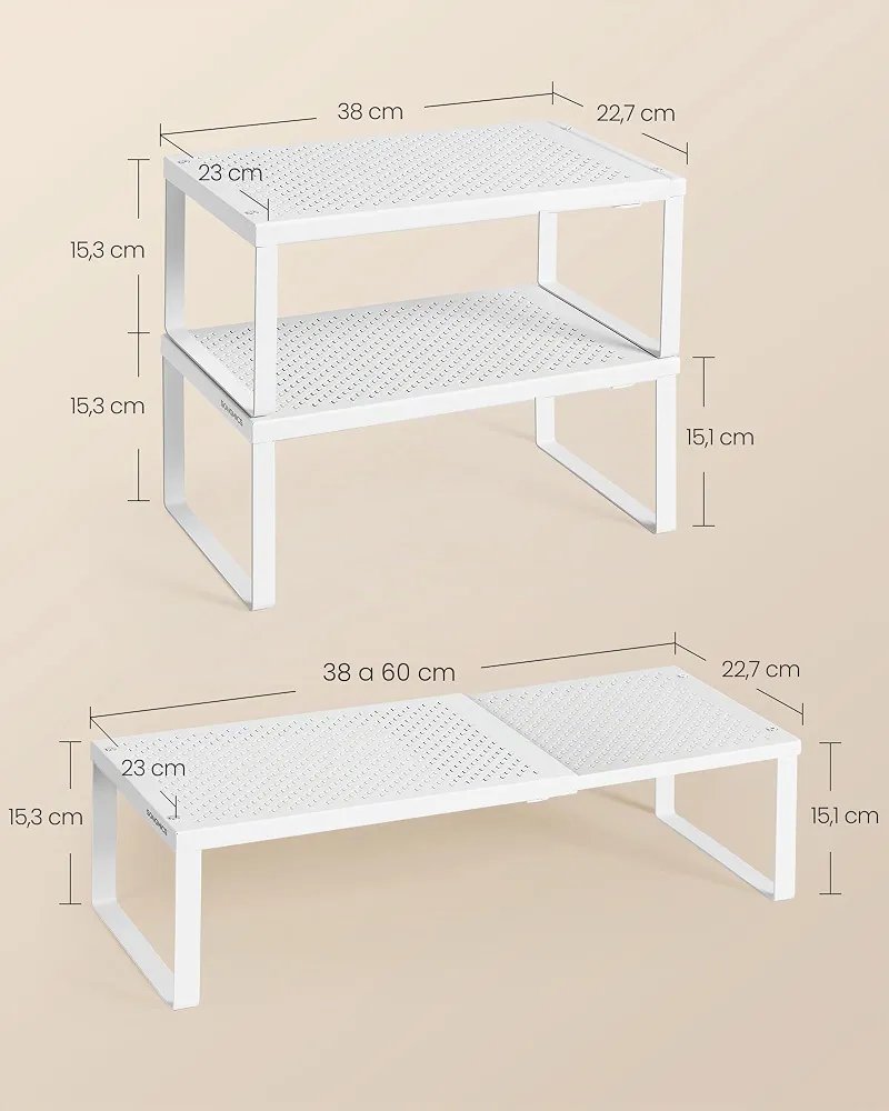SONGMICS KCS402W01Juego de 2 Espiceros Extensible - Imagen 2