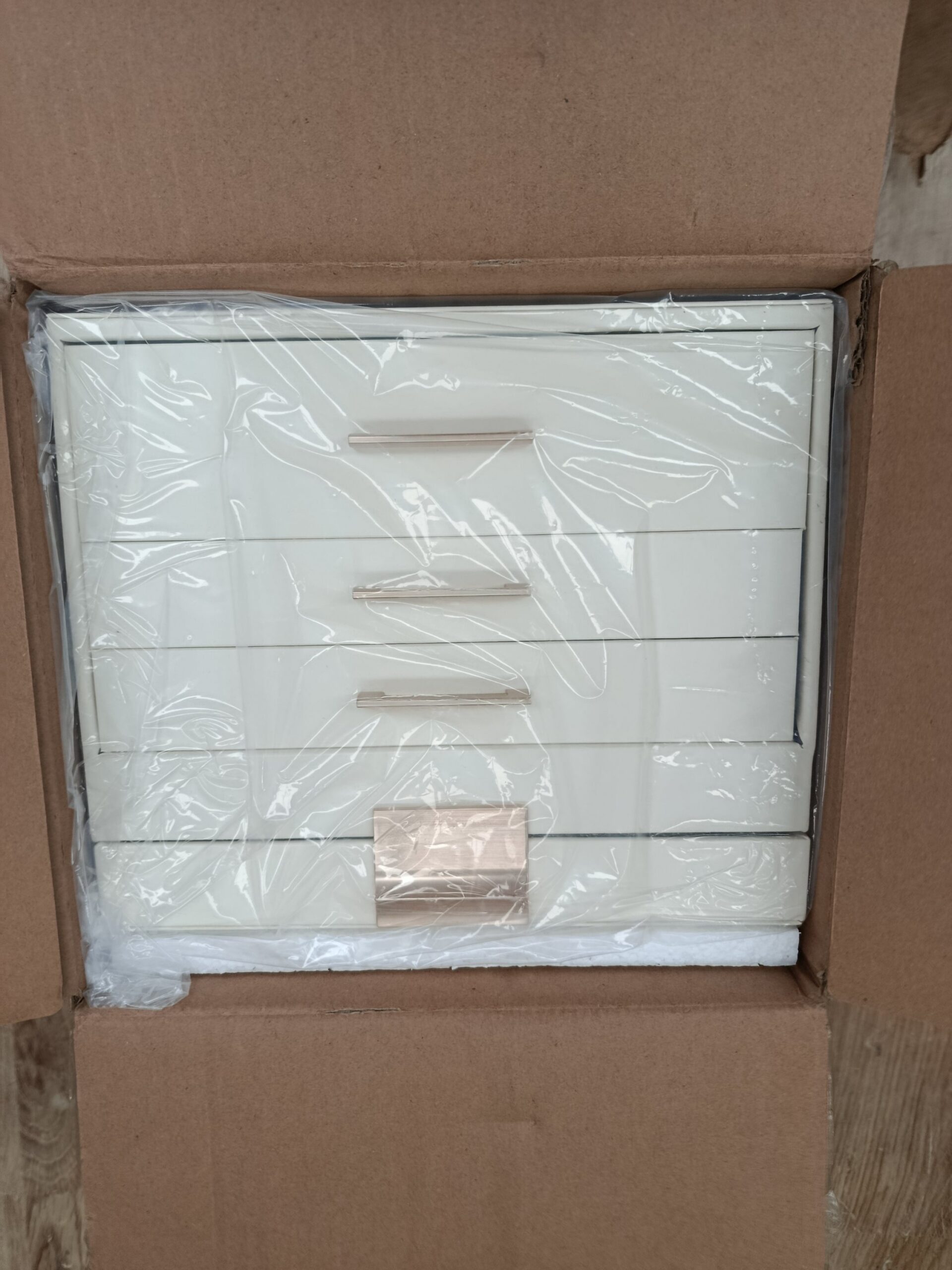 SONGMICS JBC161W01 Caja Joyero de 4 Niveles Blanco Nube y Dorado - Imagen 3