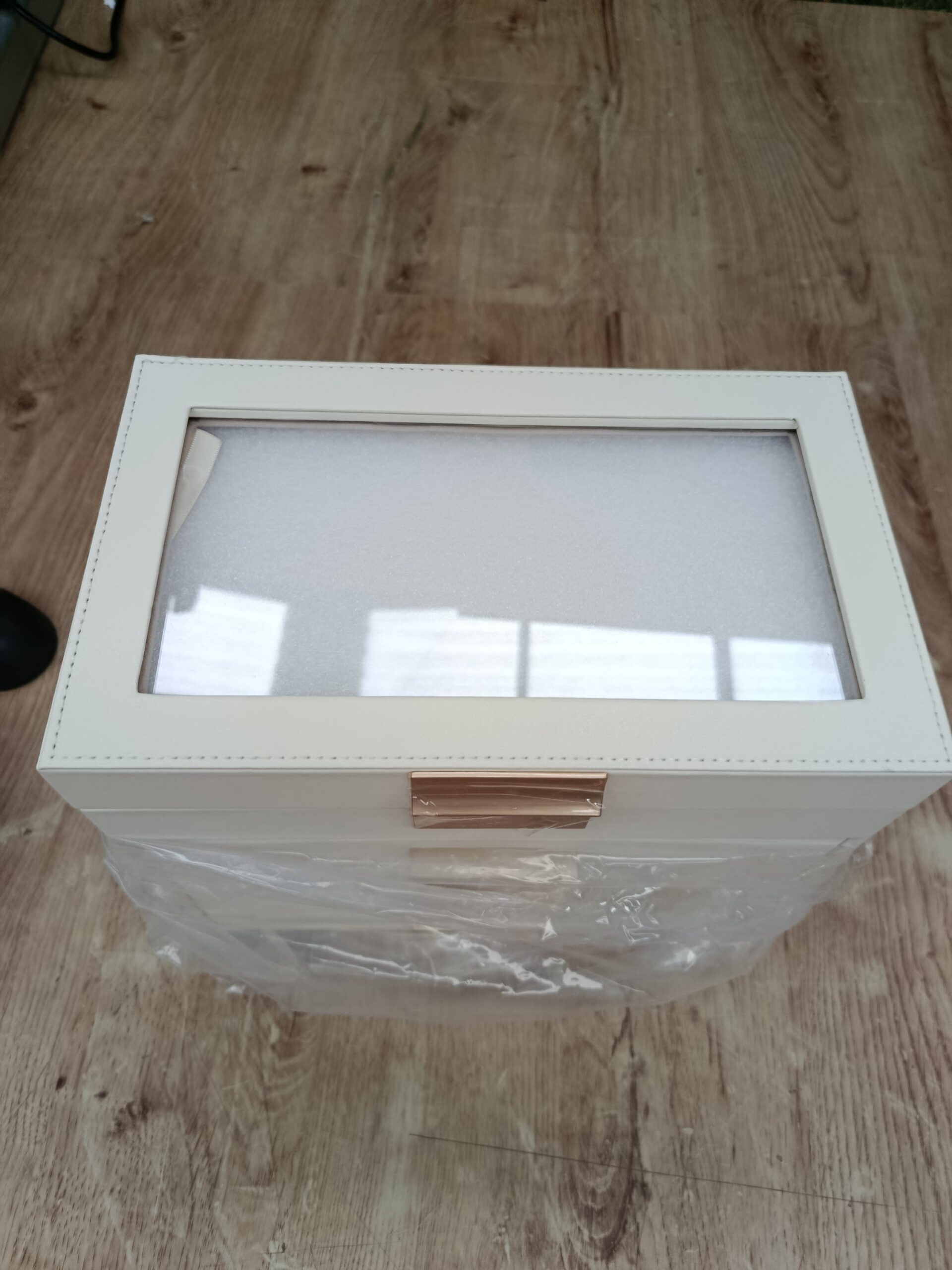SONGMICS JBC161W01 Caja Joyero de 4 Niveles Blanco Nube y Dorado - Imagen 7